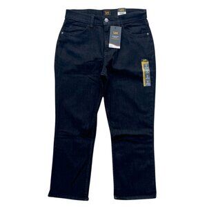 Lee Women's Size 8 Black Legendary Regular Fit Mid Rise Stretch 23" Capri Jeans